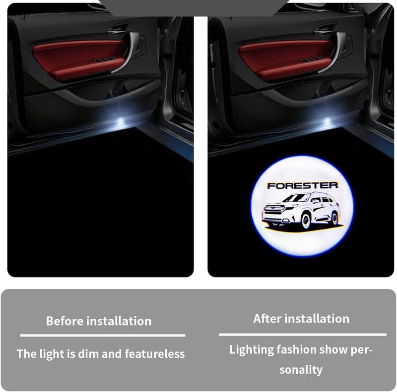 uunonaha 2 Pcs Forester LED Car Door Logo Lights Courtesy Projector Laser Welcome Light Puddle Lamp Compatible with Forester Accessories - Image 3